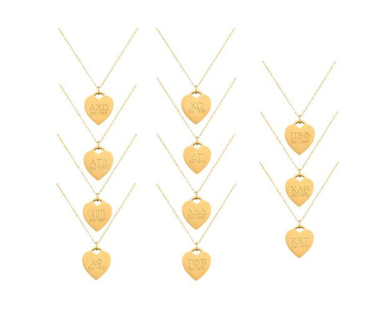 Necklace Heart Tag in Gold