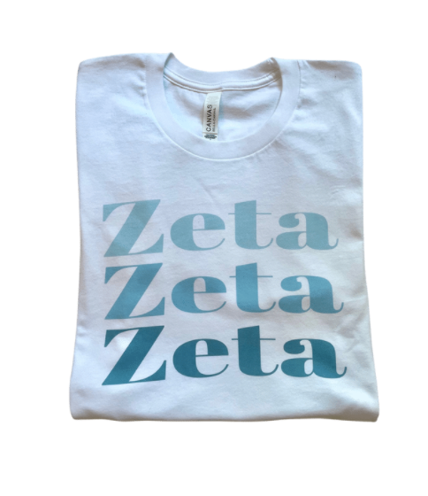 Zeta Tau Alpha White S/S T-shirt